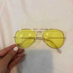 Yellow tinted sunglasses